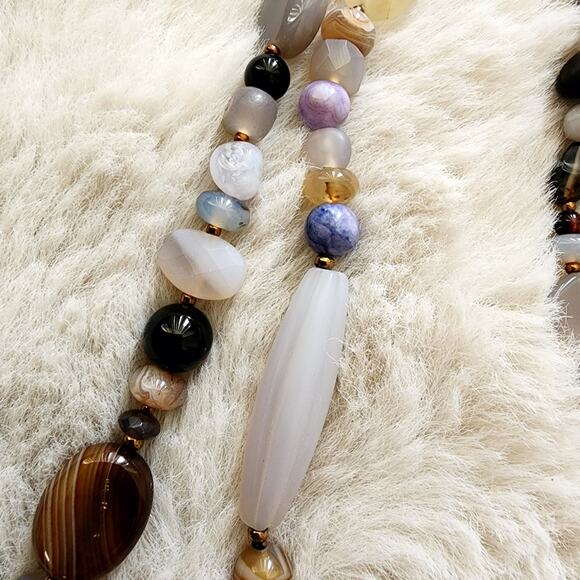 Peyote Bird 23" Multi-Color Crystal Beaded Genuine Gemstone Necklace NEW - Picture 7 of 9